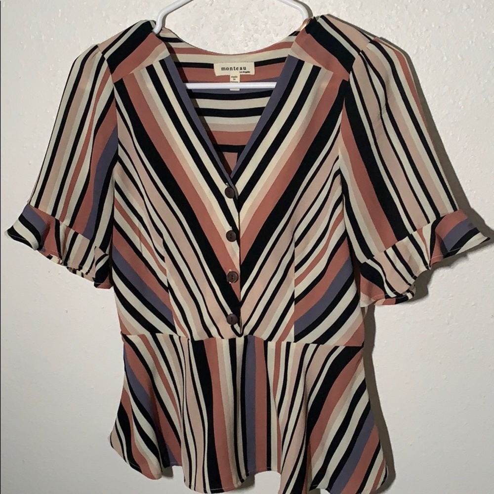 Coral colored blouse